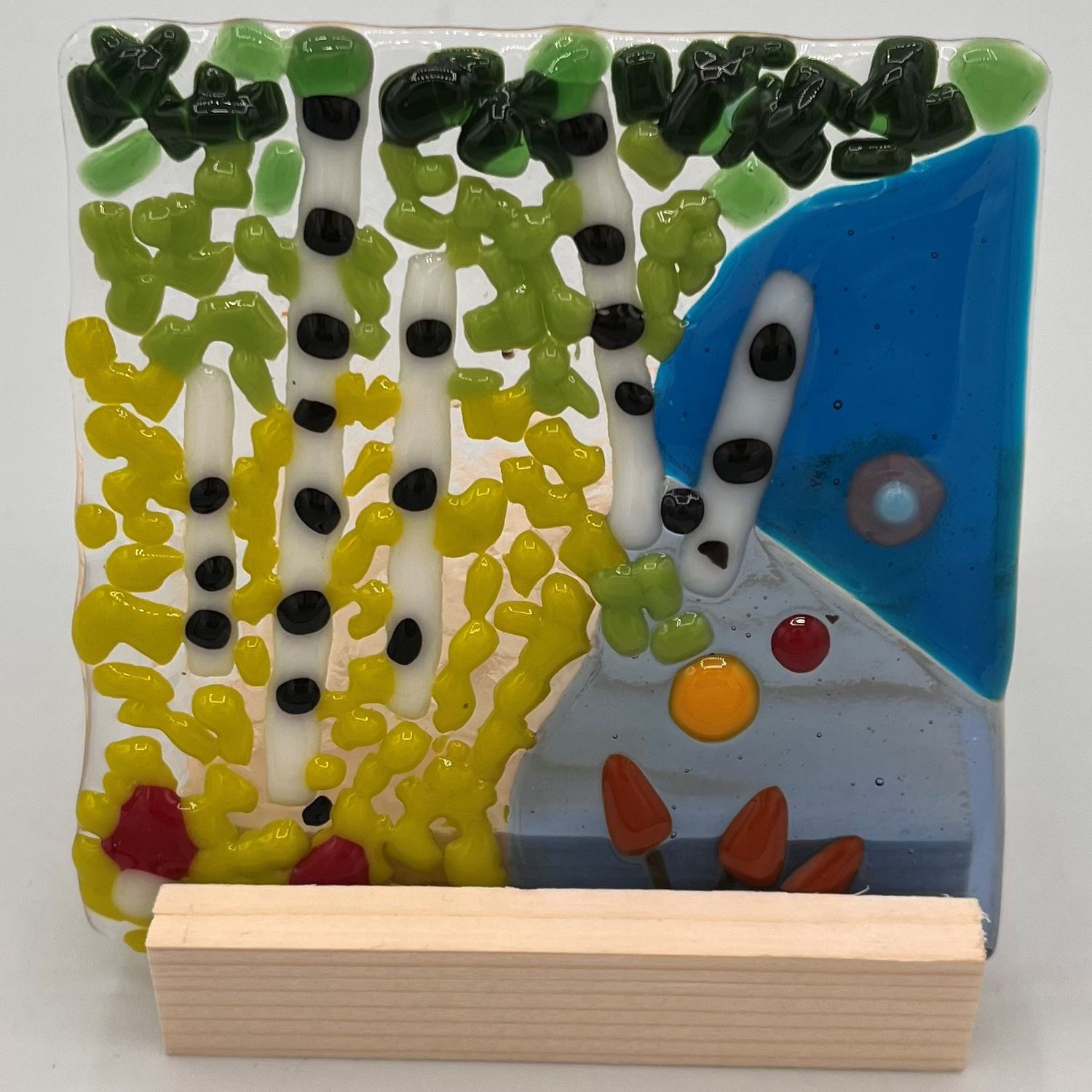 Mark Uczen, Fused Glass Stand Piece, Waterside Forest