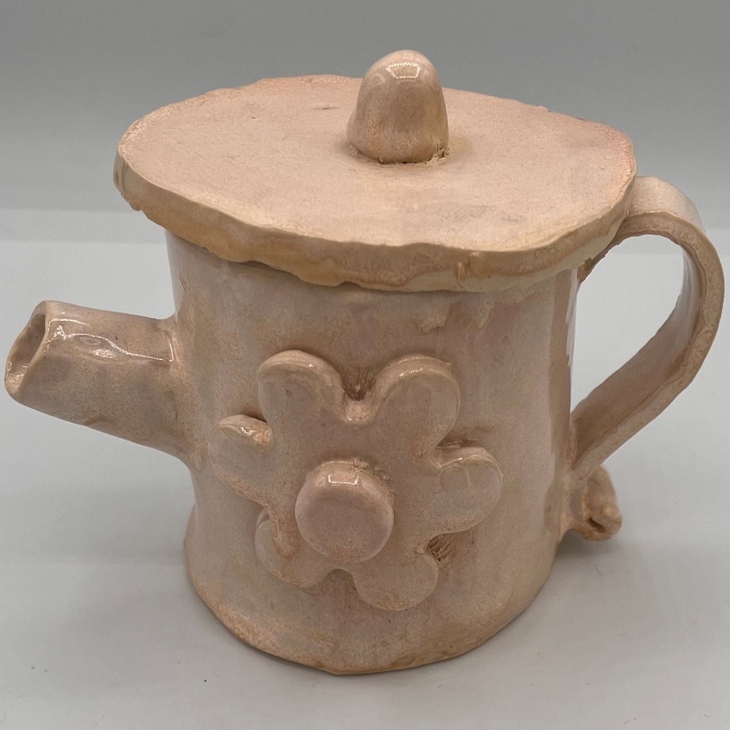Bobbie Jo Robinson, Ceramic Pitcher, Soft Pink Flower
