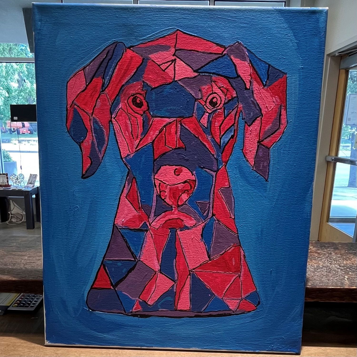 Andrea Walker, Acrylic On Canvas, &#39;Cubic Doggy&#39;