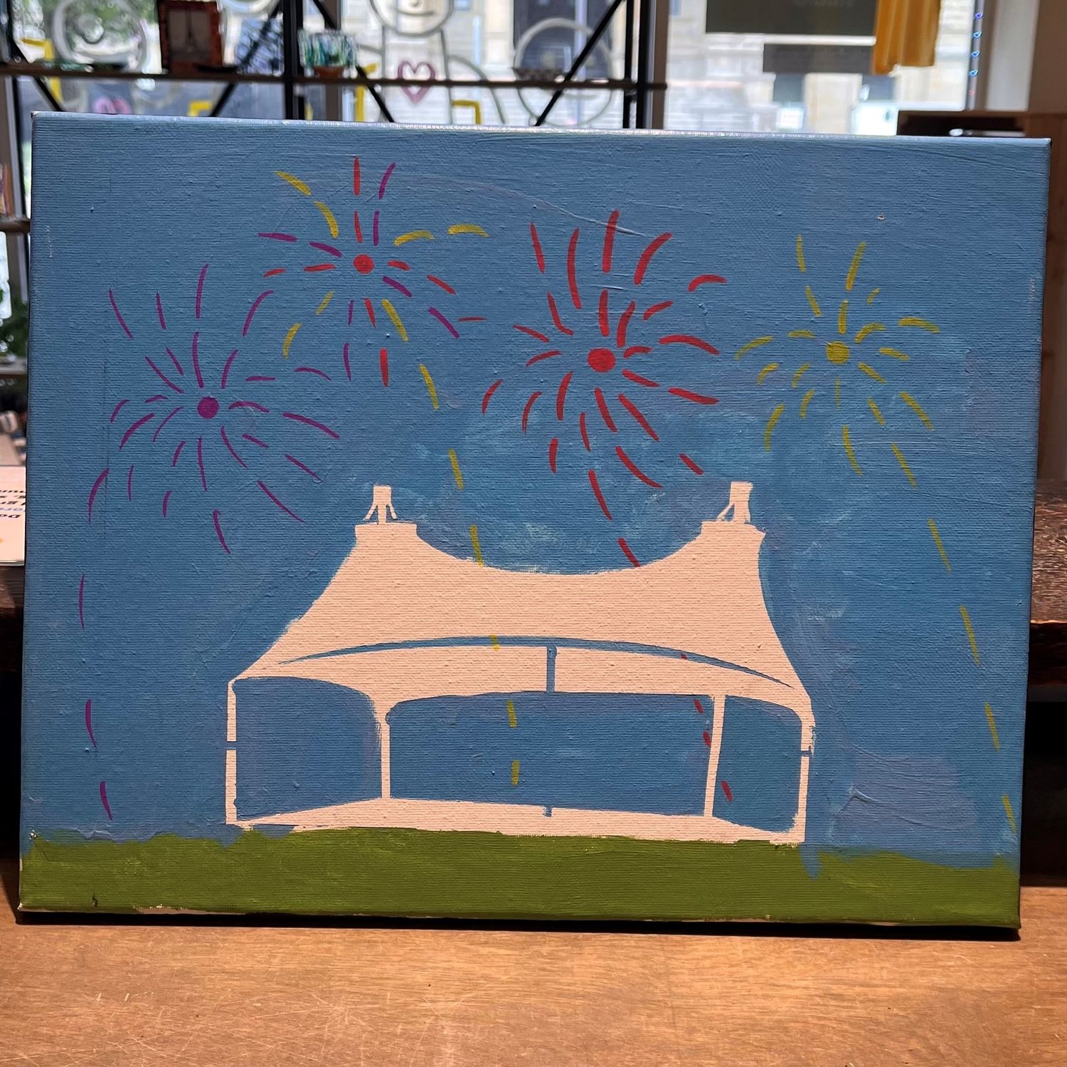 Evan Pohlman, Acrylic On Canvas, &#39;Celebration at The Ampitheater&#39;