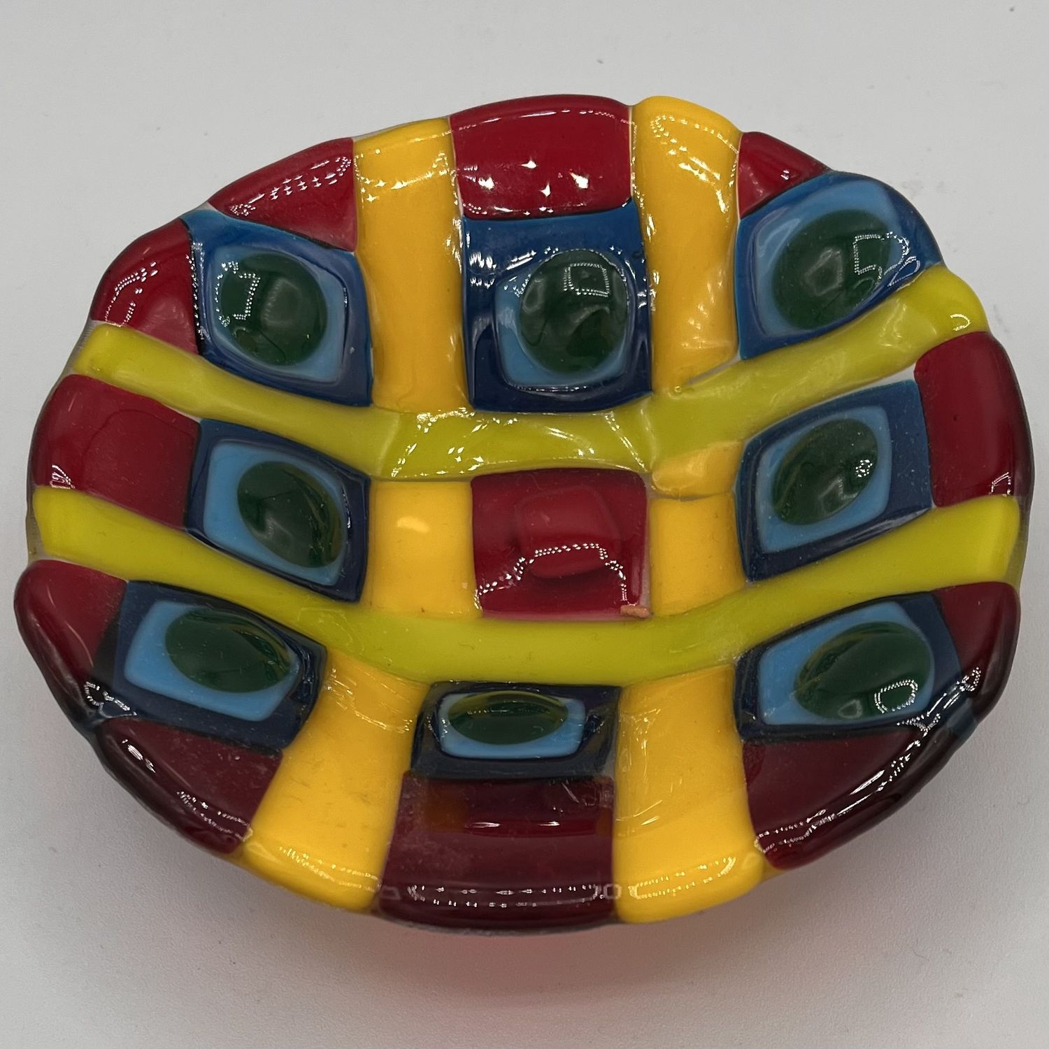 David Campbell, Fused Glass Bowl, Vibrant Design