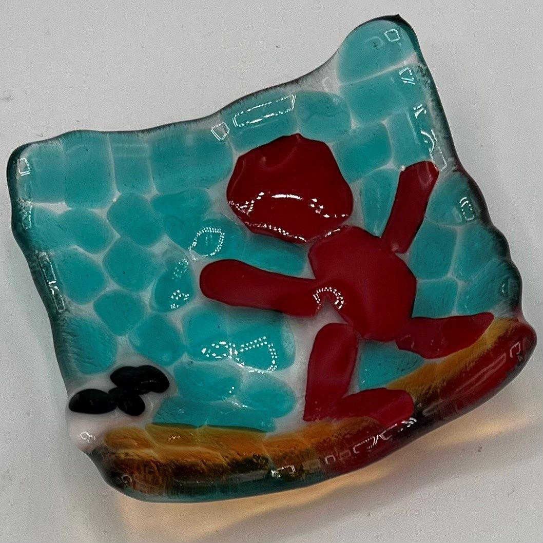 Adam Gibbemeyer, Fused Glass Ring Dish, Red Person