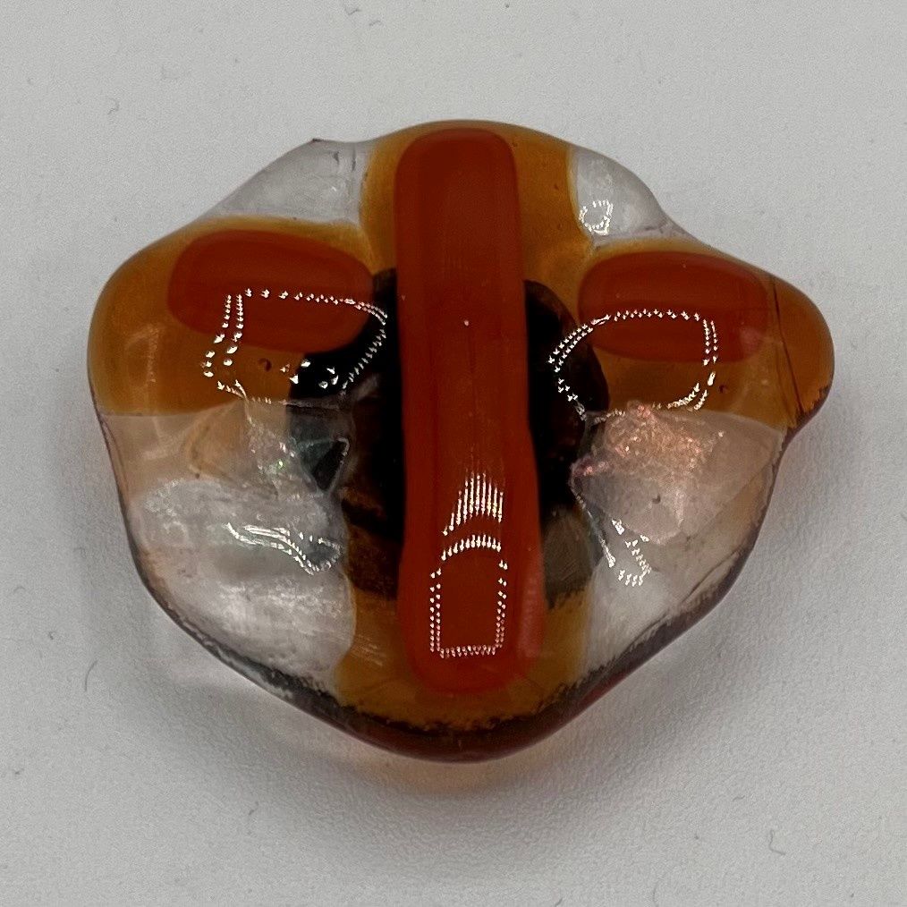 Katie Albers, Fused Glass Magnet, Brown Cross
