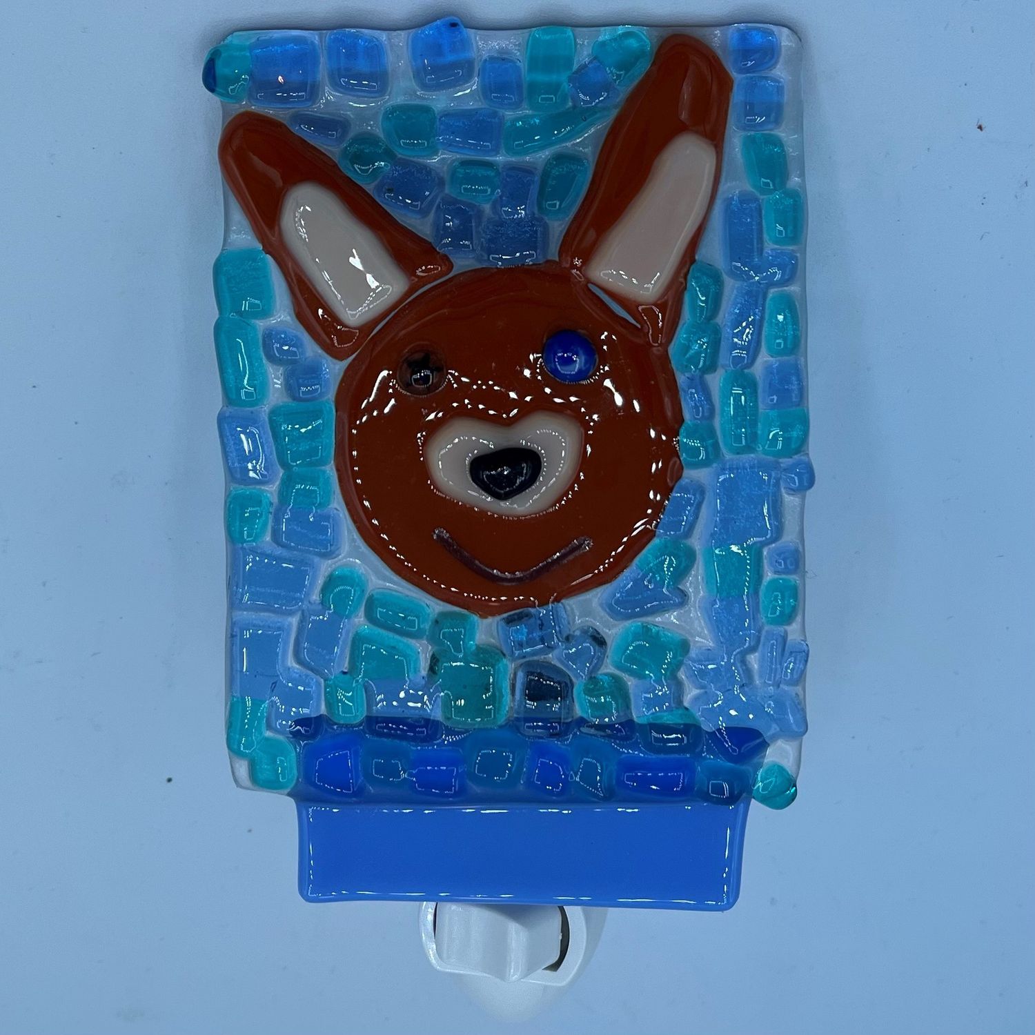 Kara Burgdorf, Fused Glass Nightlight, Brown Animal