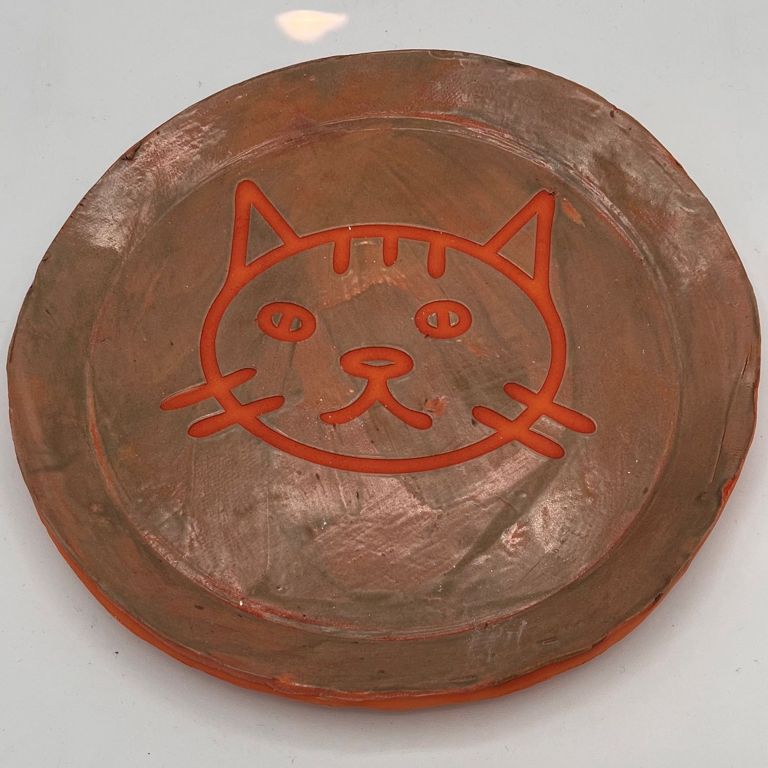 Kara Burgdorf, Ceramic Plate, Orange Cat