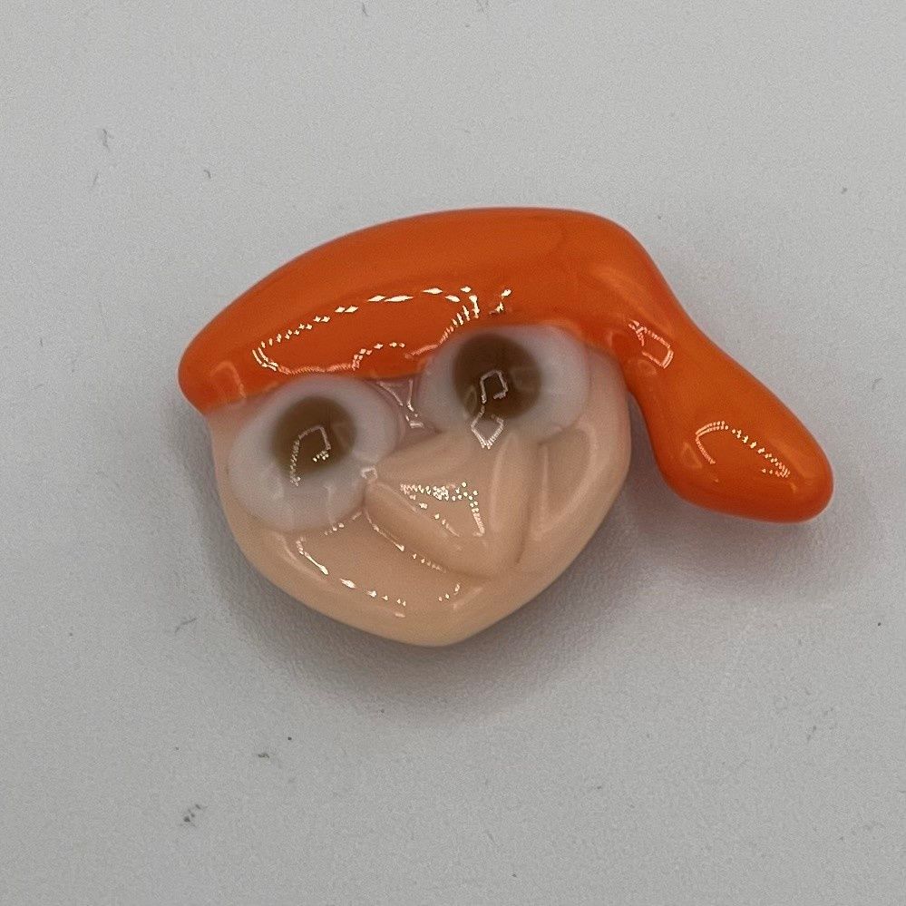 Mary Phifer, Fused Glass Magnet, Head with Orange Hair