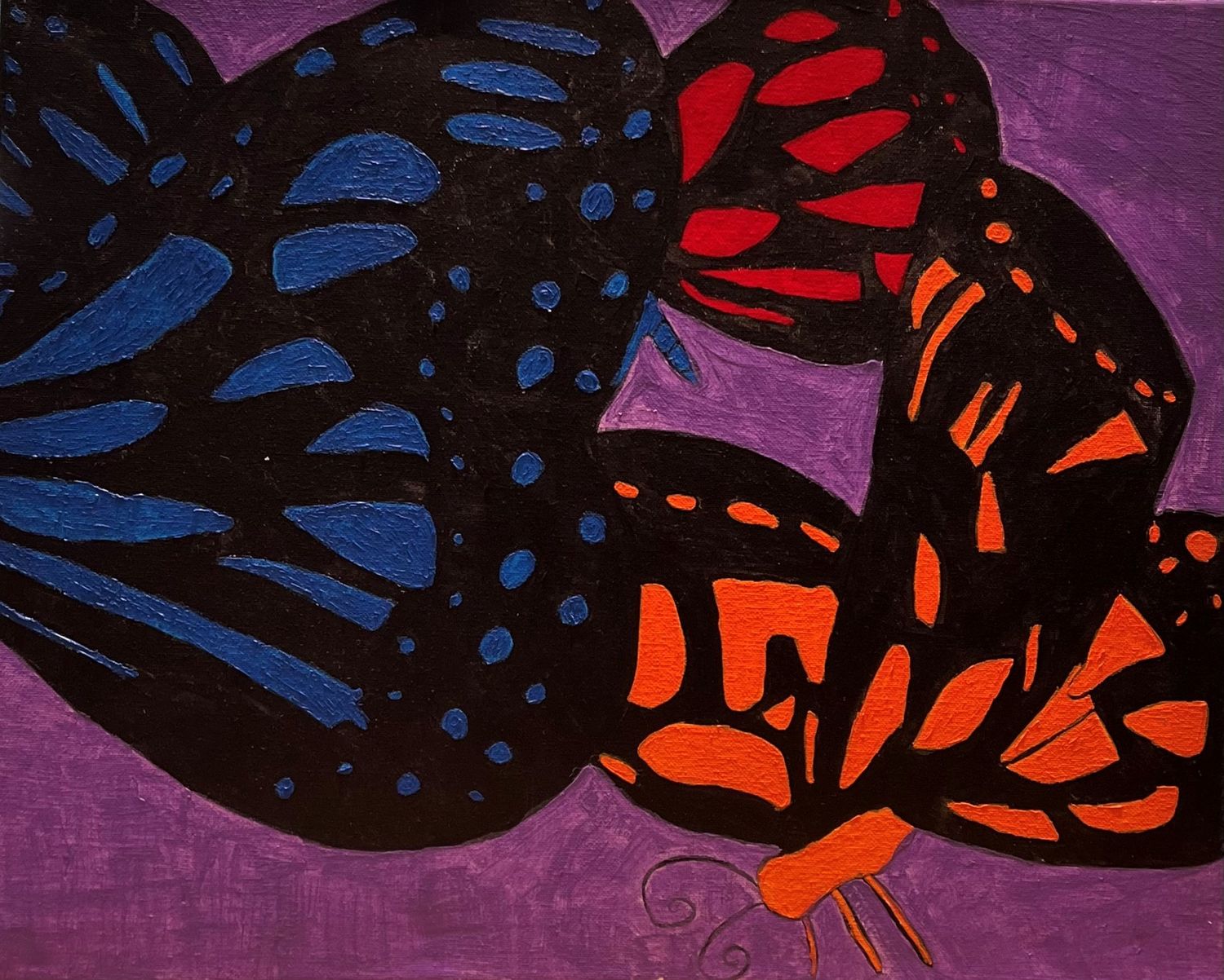 Allison Davis, Acrylic on Canvas, &#39;Trio of Butterflies&#39;