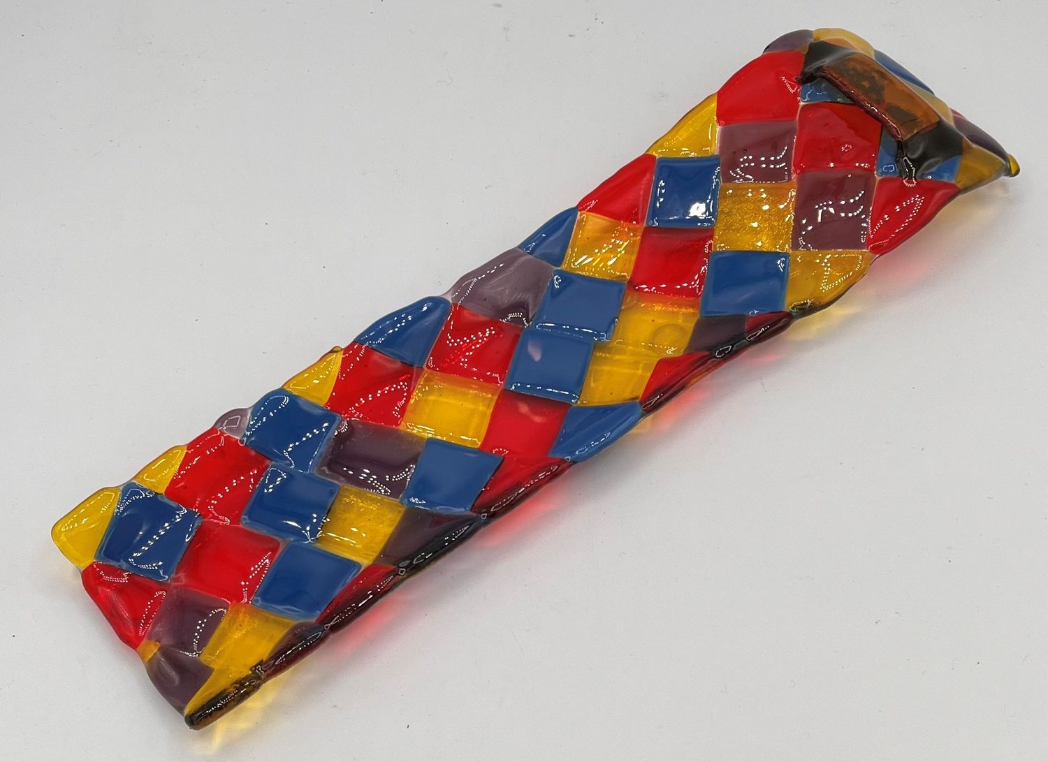 Tammy McCammon, Fused Glass Incense Holder, Colorful Squares