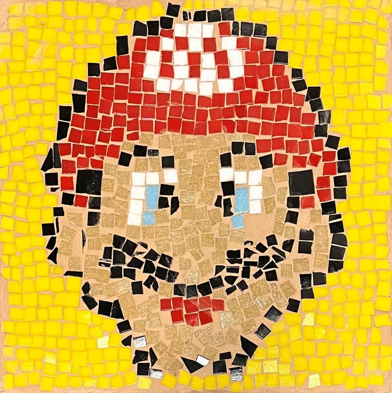 Ashley Ritter, Mosaic Garden Stone, Mario