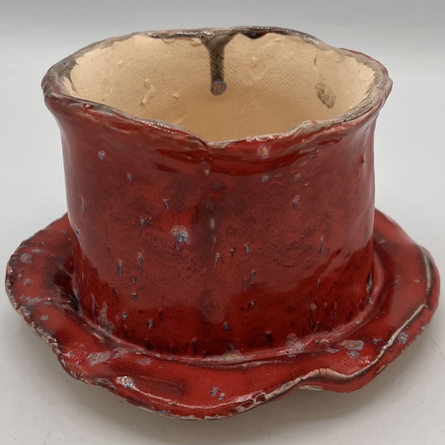 Katie Albers, Ceramic Planter, Red Design,