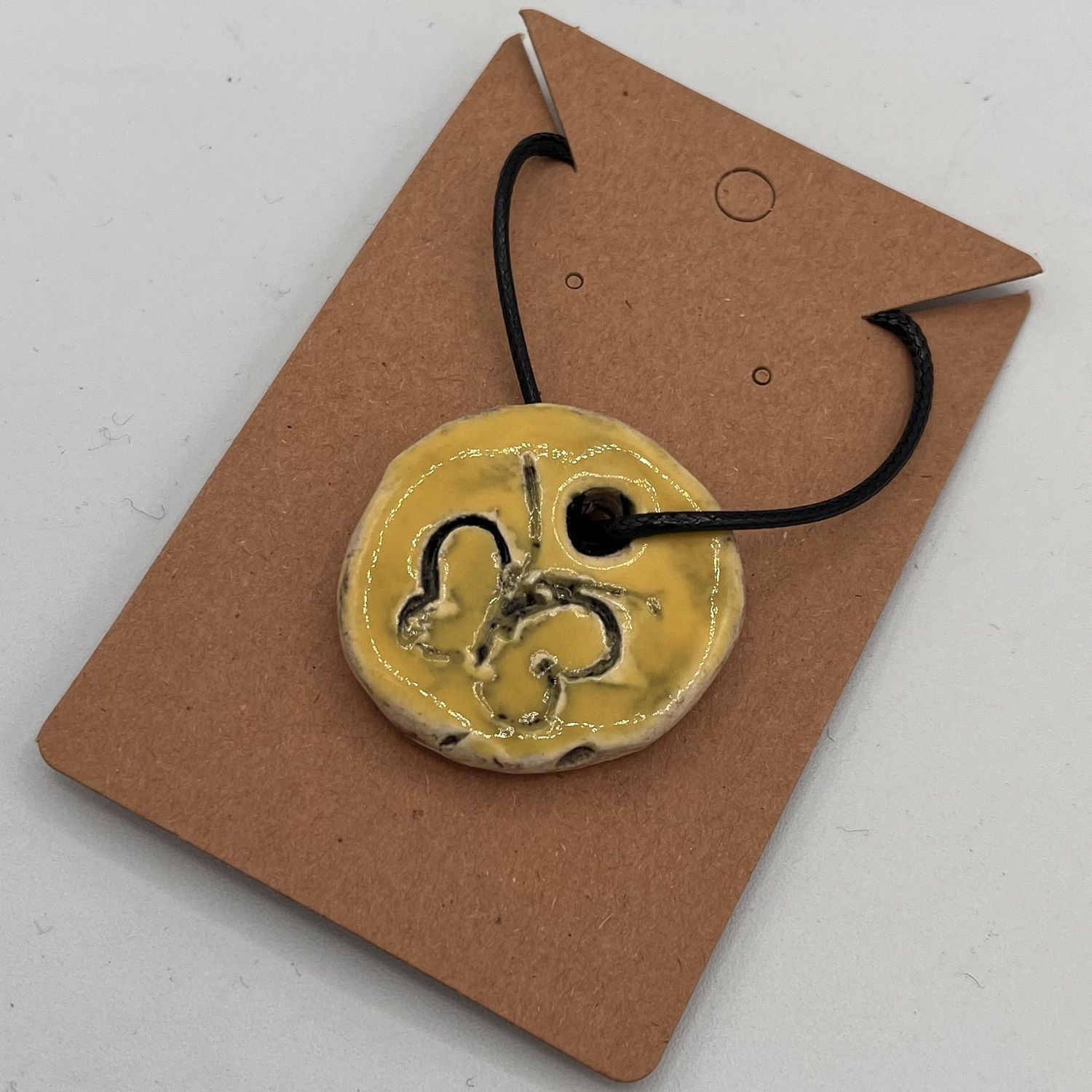 Tiffany Jameson, Ceramic Pendant, Yellow Butterfly
