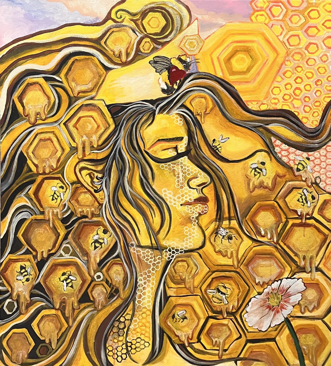 Kaitlin Moser, Acrylic on Canvas, &#39;Heart Full of Honey&#39;