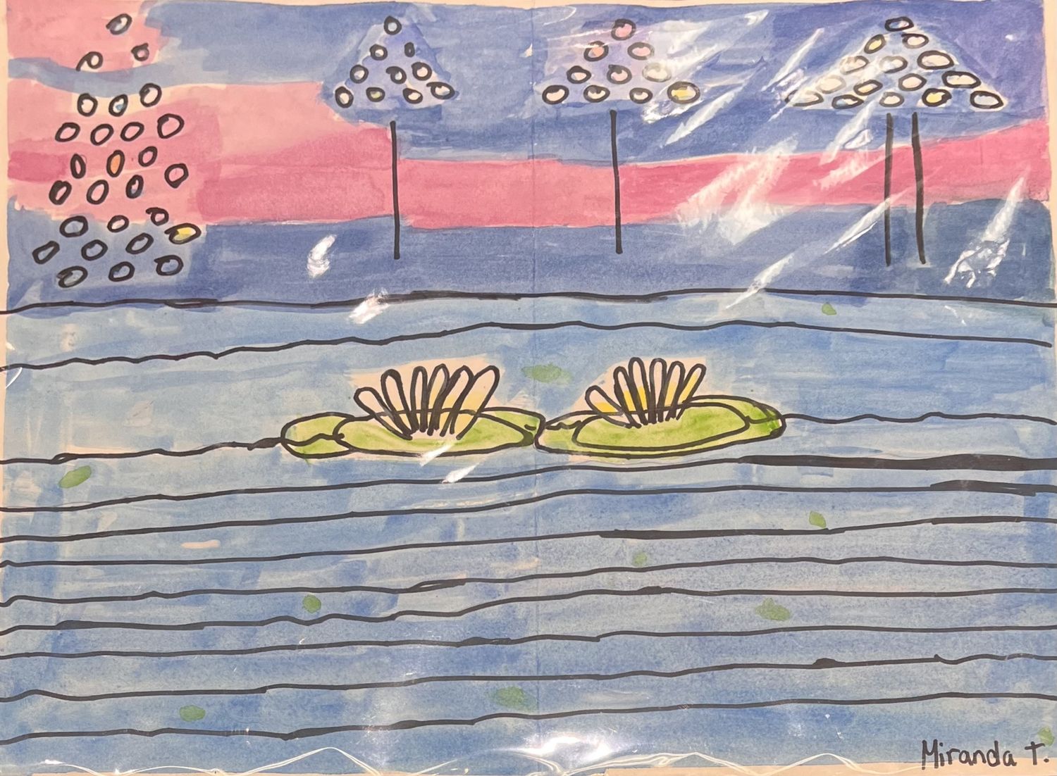 Studio, Work on Paper, &#39;Two Lilypads&#39;