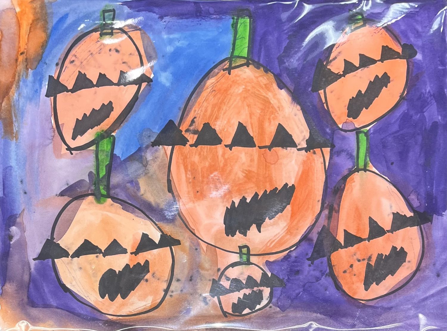 Brett Garrett, Work on Paper, &#39;Field of Pumpkins&#39;