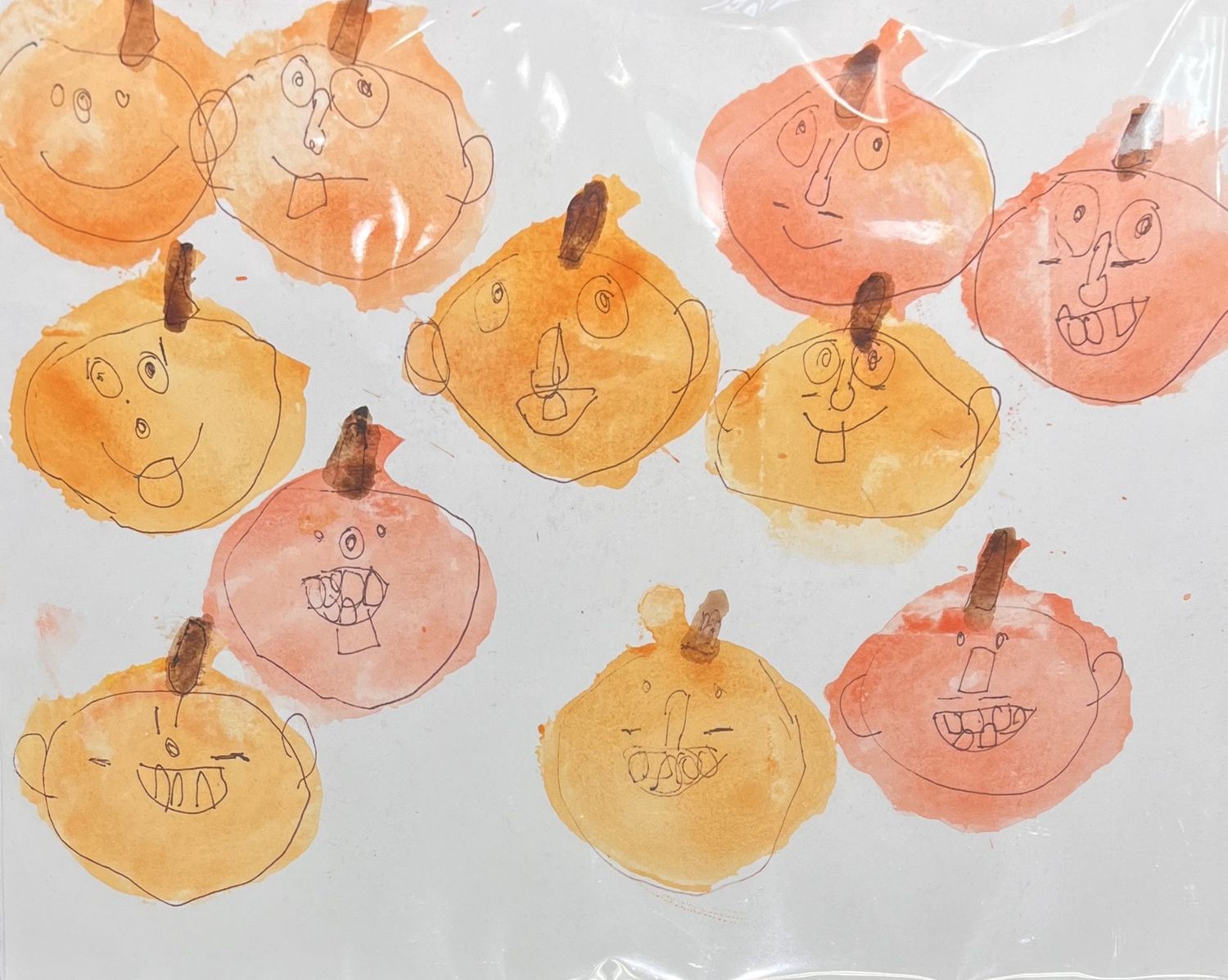Steve Gall, Work on Paper, &#39;Pumpkin Heads&#39;