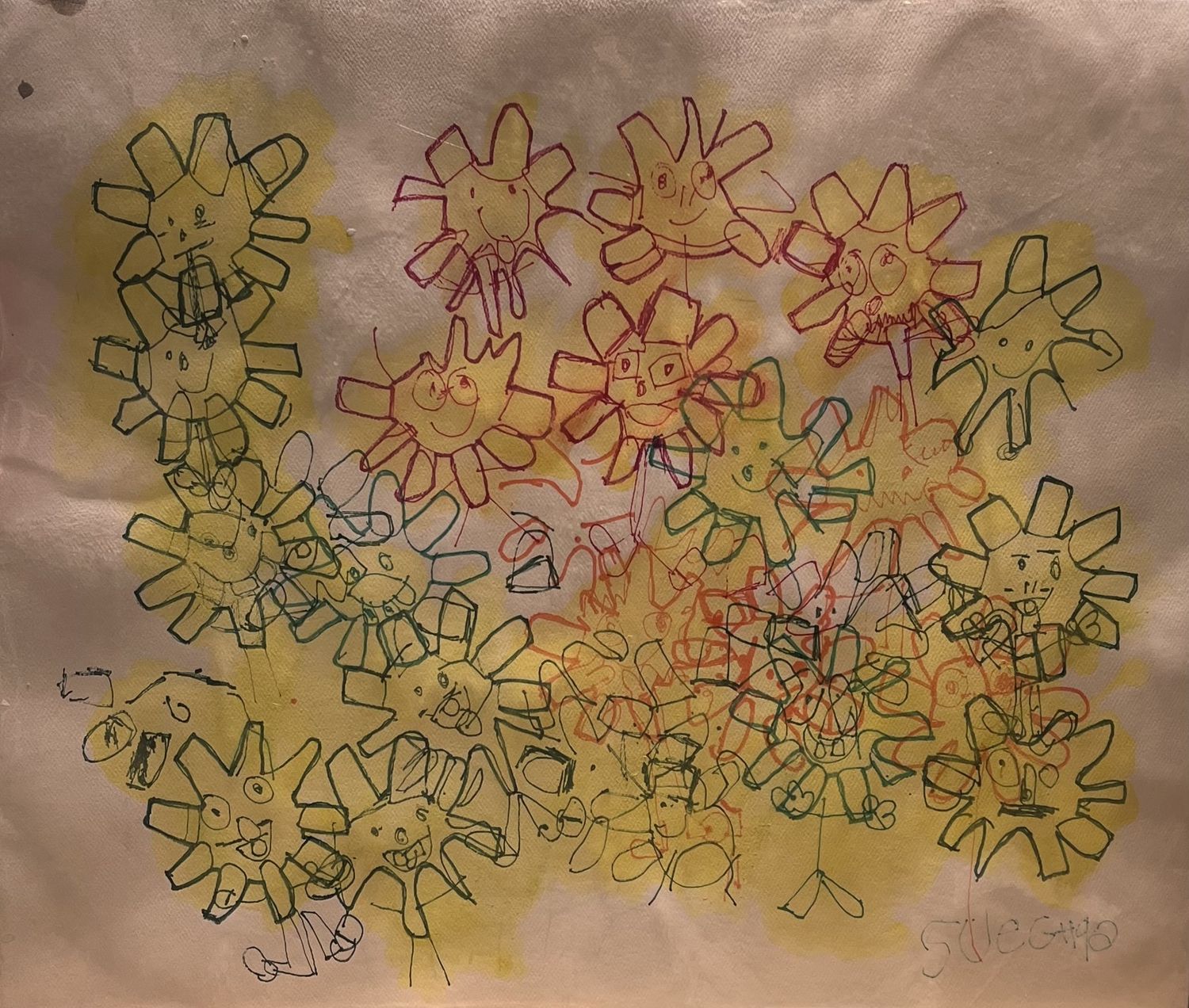 Steve Gall, Work on Paper, &#39;Happy Suns&#39;