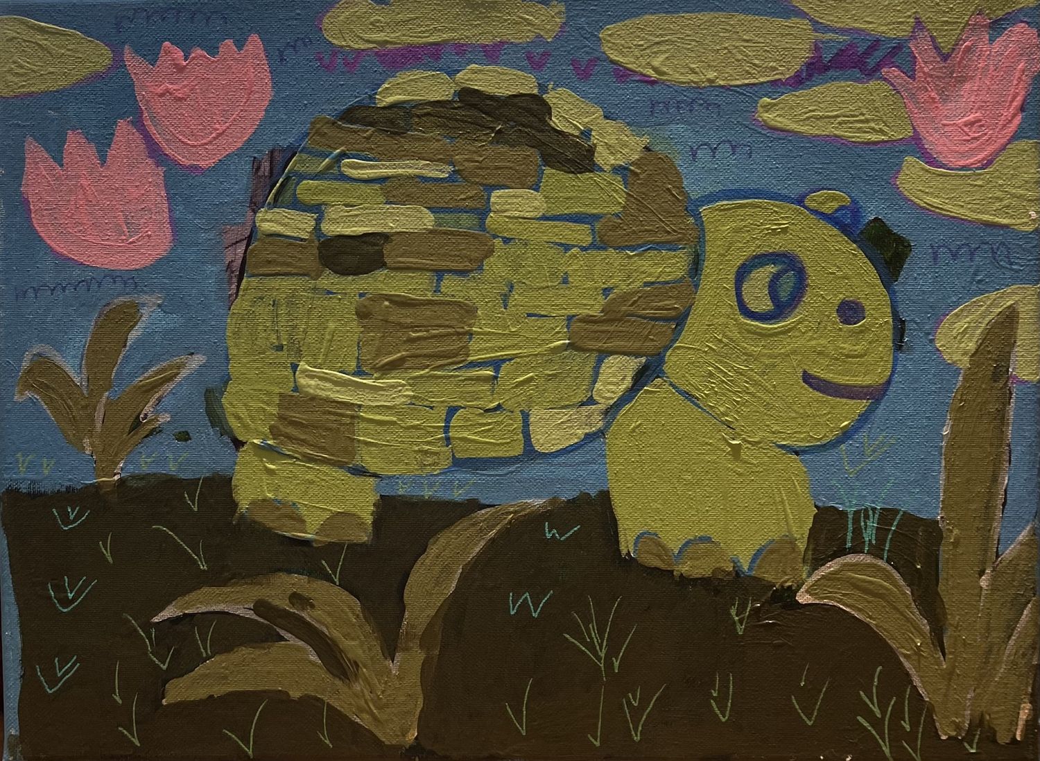 Evan Pohlman, Acrylic on Canvas, &#39;Dad Turtle&#39;
