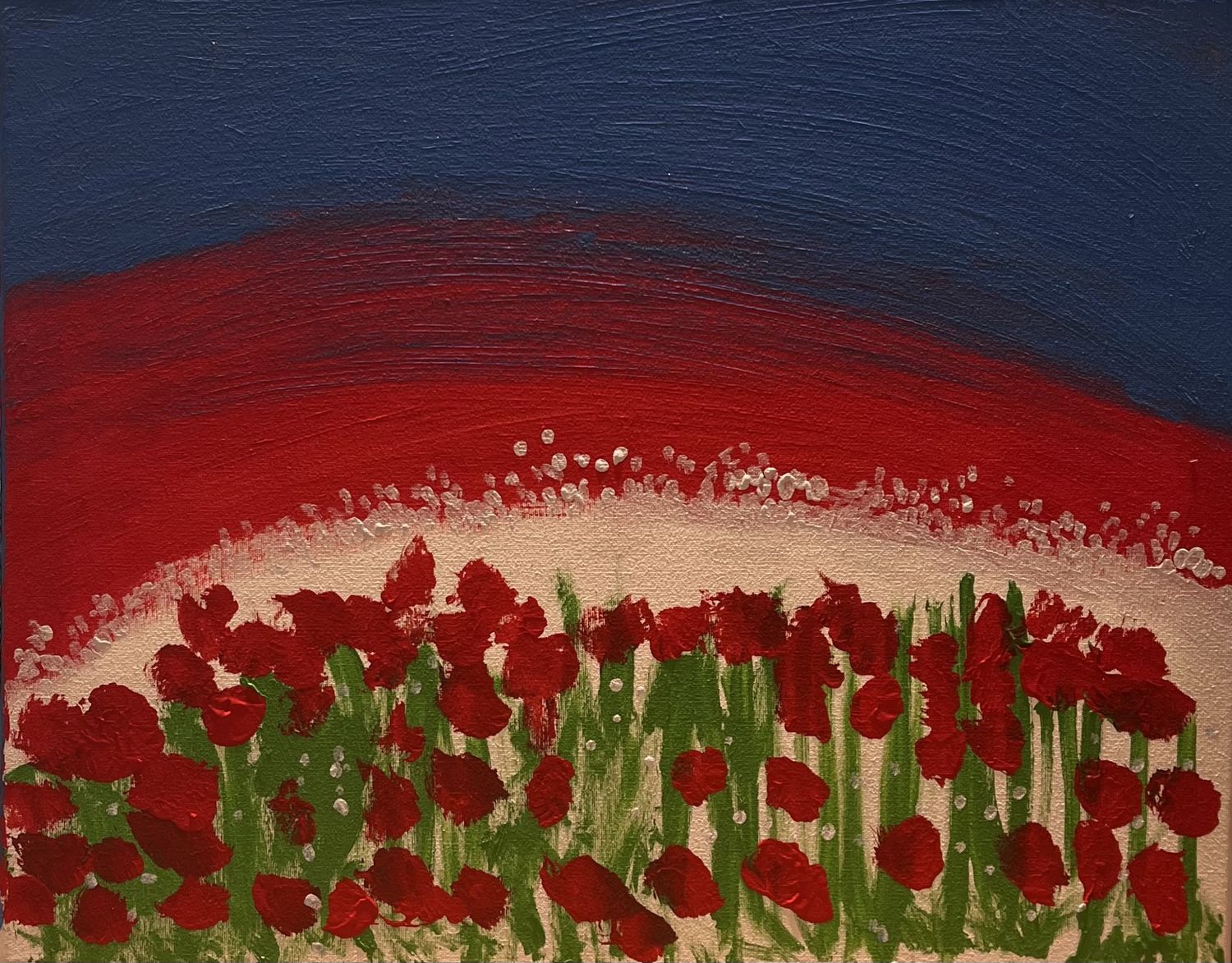 Alphonso Rowe, Acrylic on Canvas, &#39;Field of Poppies&#39;