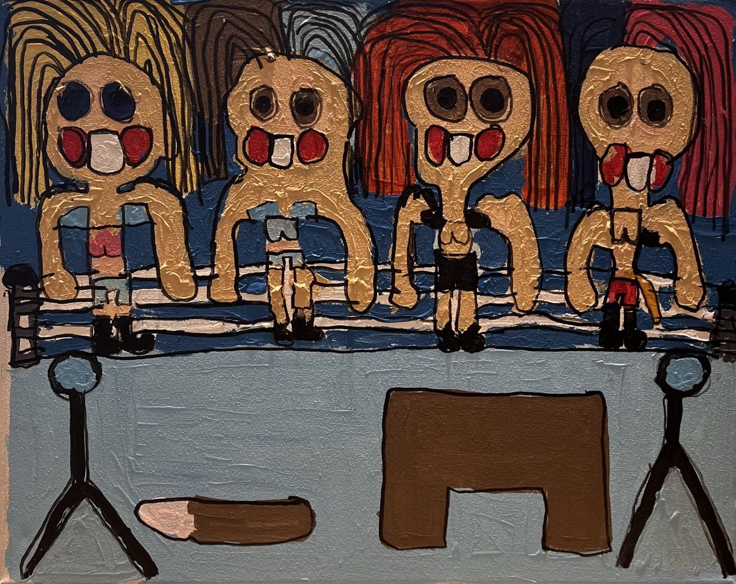 David Campbell, Acrylic on Canvas, &#39;The Ladies of WWE&#39;