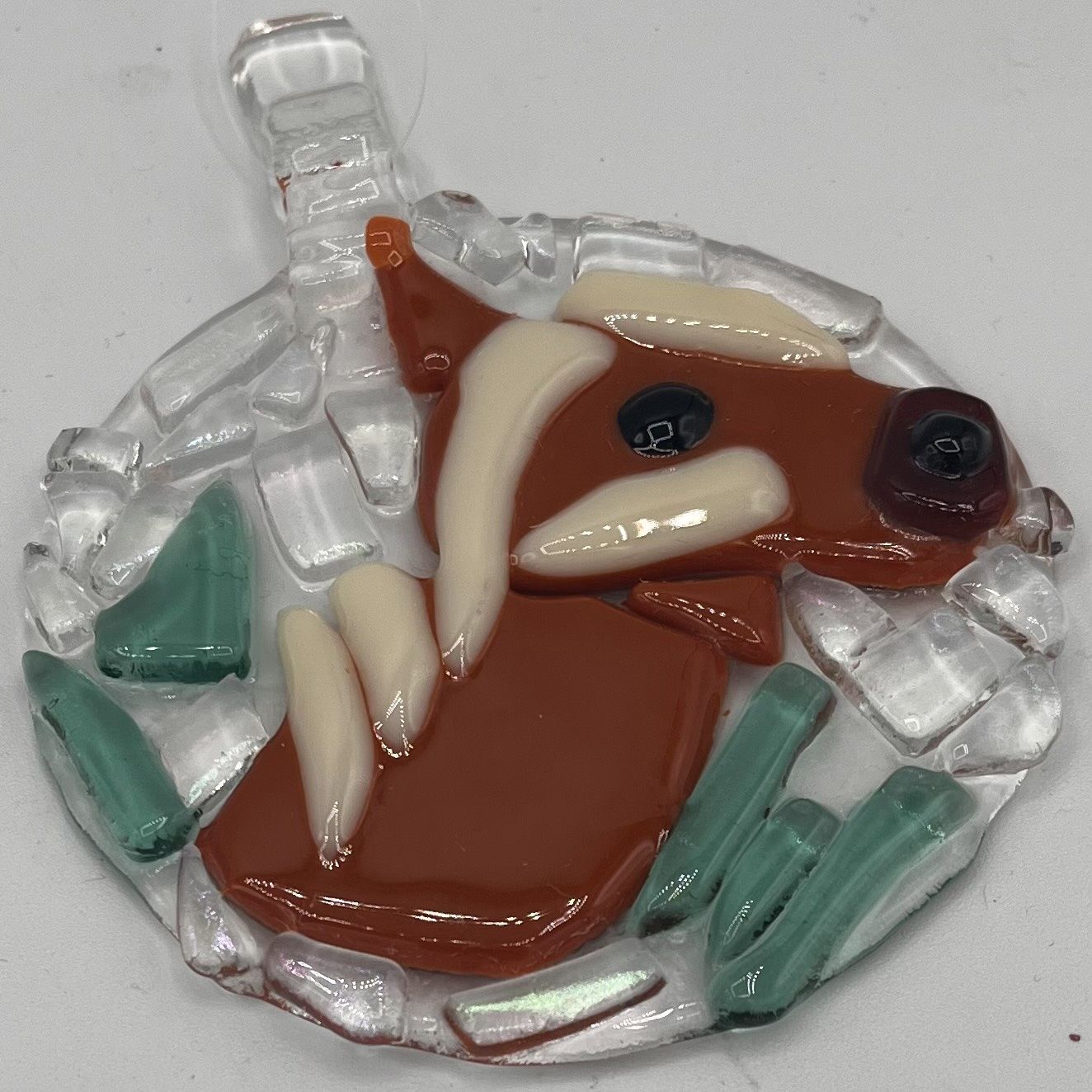 Amy Thompson, Fused Glass Suncatcher, Brown Horse