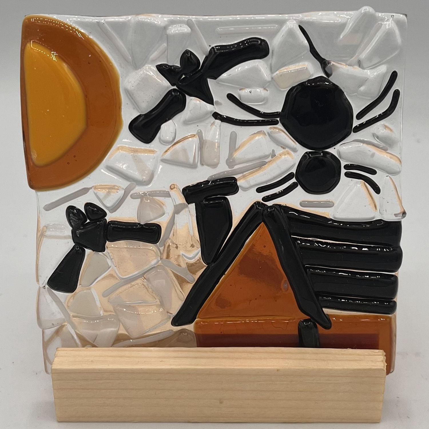 Alaina Weeks, Fused Glass Stand Piece, Spooky House