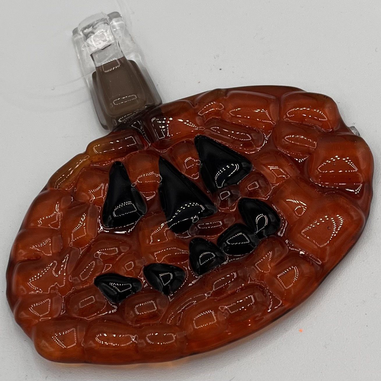 Kathryn Feldmann, Fused Glass Suncatcher, Happy Jack-O-Lantern