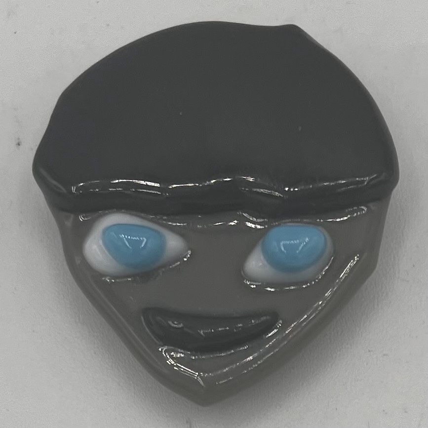 Mary Phifer, Fused Glass Magnet, Blue-Eyed Robot