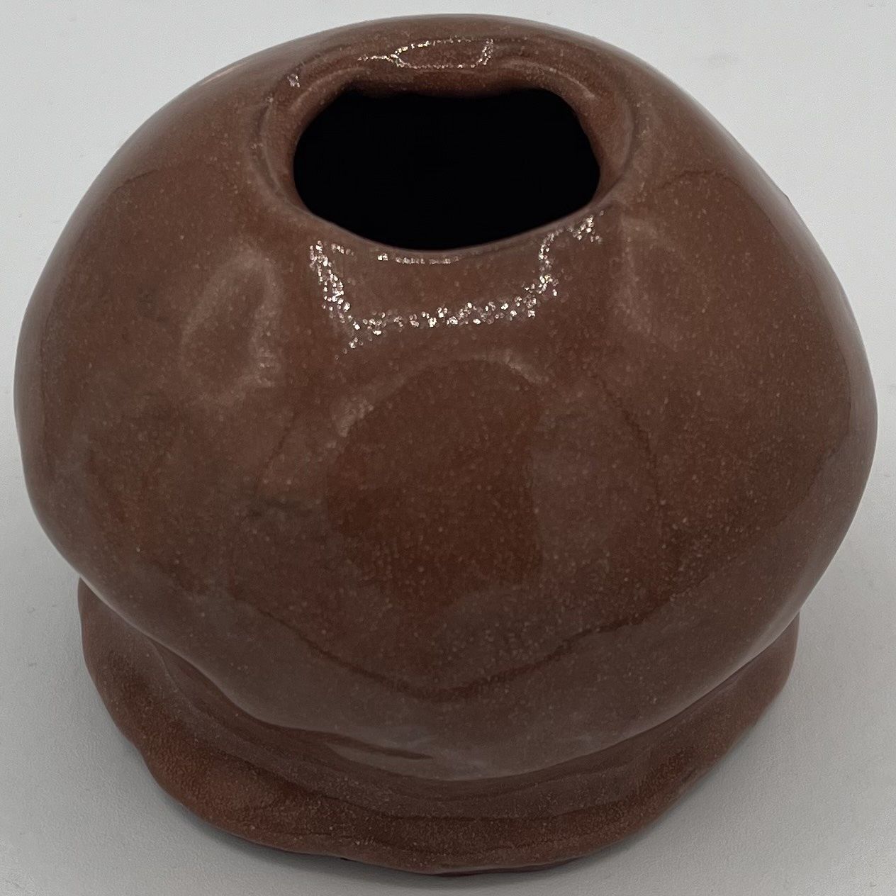 Kathryn Feldmann, Ceramic Container, Brown and Round