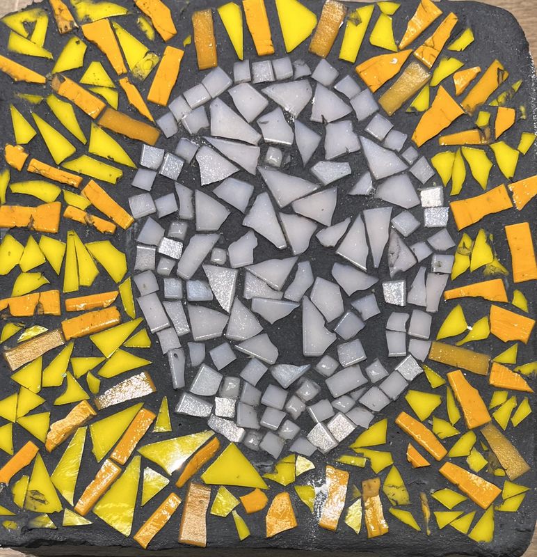 Studio, Mosaic Garden Stone, Pink, Yellow and Orange Design
