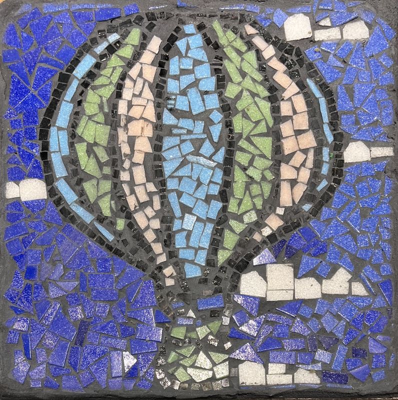 Evan Pohlman, Mosaic Garden Stone, Hot Air Balloon