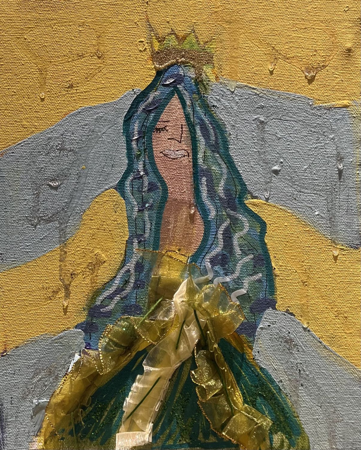 Beth Shaw, Mixed Media on Canvas, &#39;Green Queen&#39;