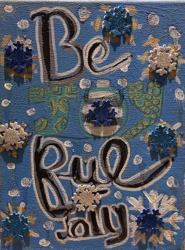 Beth Shaw, Acrylic on Canvas, 'Be Joyful and Jolly'