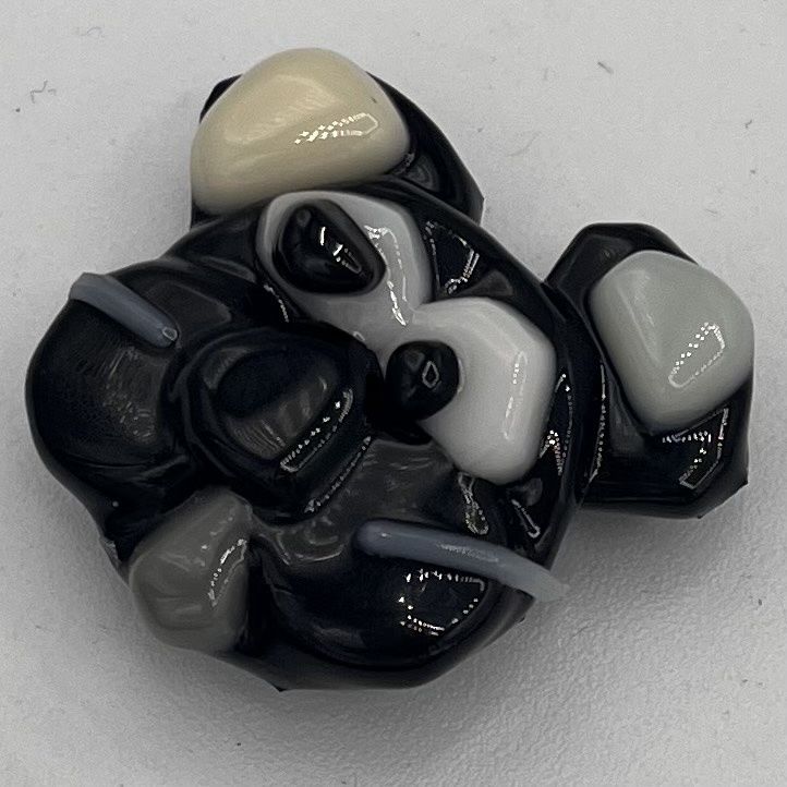 Andrea Walker, Fused Glass Magnet, Black Mouse