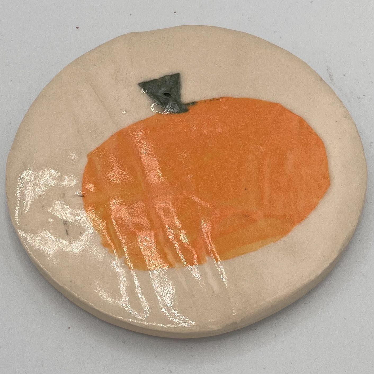 Jody Mann, Ceramic Coaster, Pumpkin