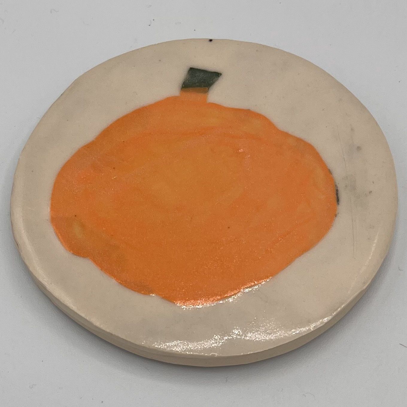 Lori Lefferts, Ceramic Coaster, Lumpy Pumpkin