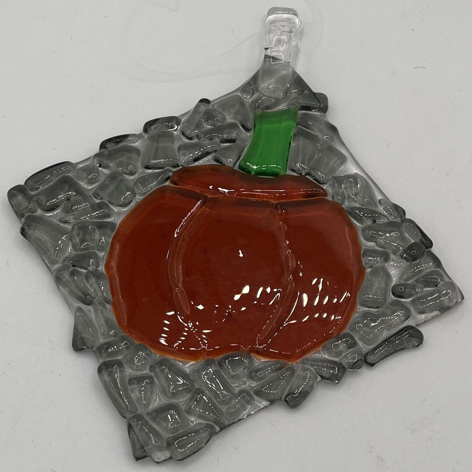 Lori Lefferts, Fused Glass Suncatcher, Pumpkin