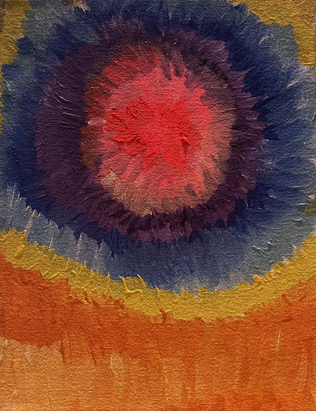 Megan Hill, Acrylic on Canvas, 'Rainbow Explosion'