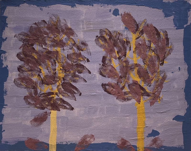 Adam Gibbemeyer, Acrylic on Canvas, 'Lavender Trees'