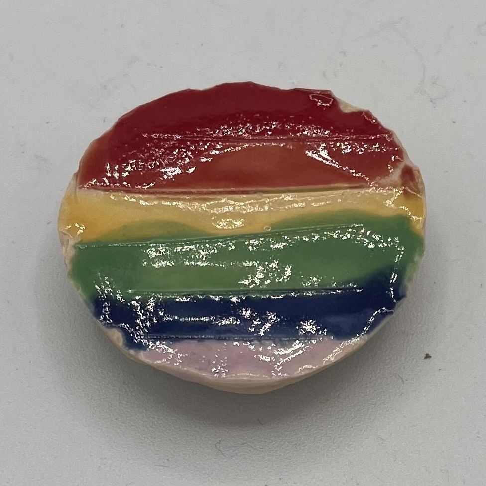 Andrea Walker, Ceramic Magnet, Rainbow Stripes