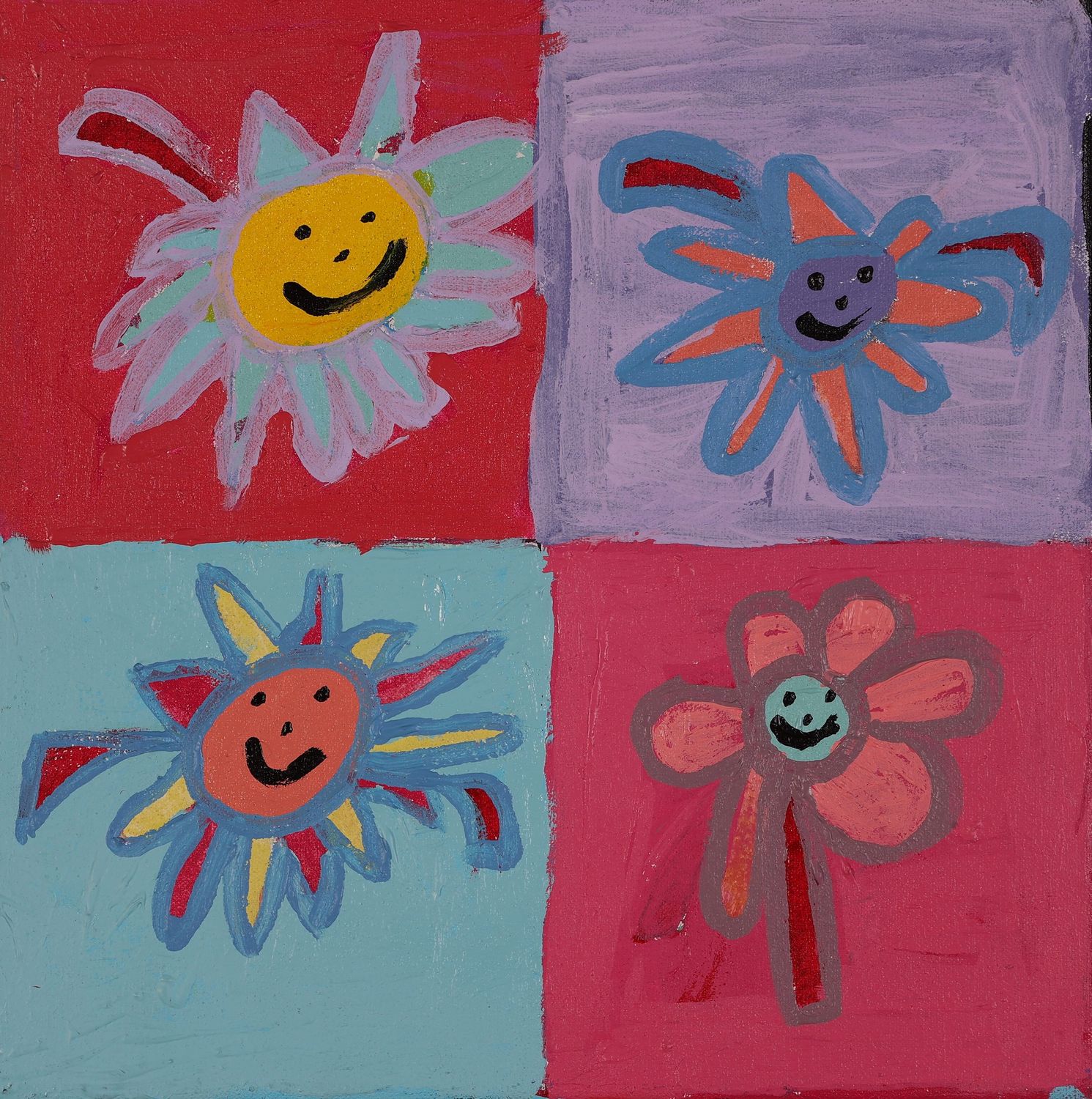 Kara Burgdorf, Four Corner Flowers, Custom Print
