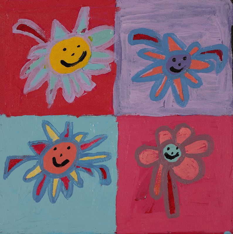 Kara Burgdorf, Four Corner Flowers, Custom Print