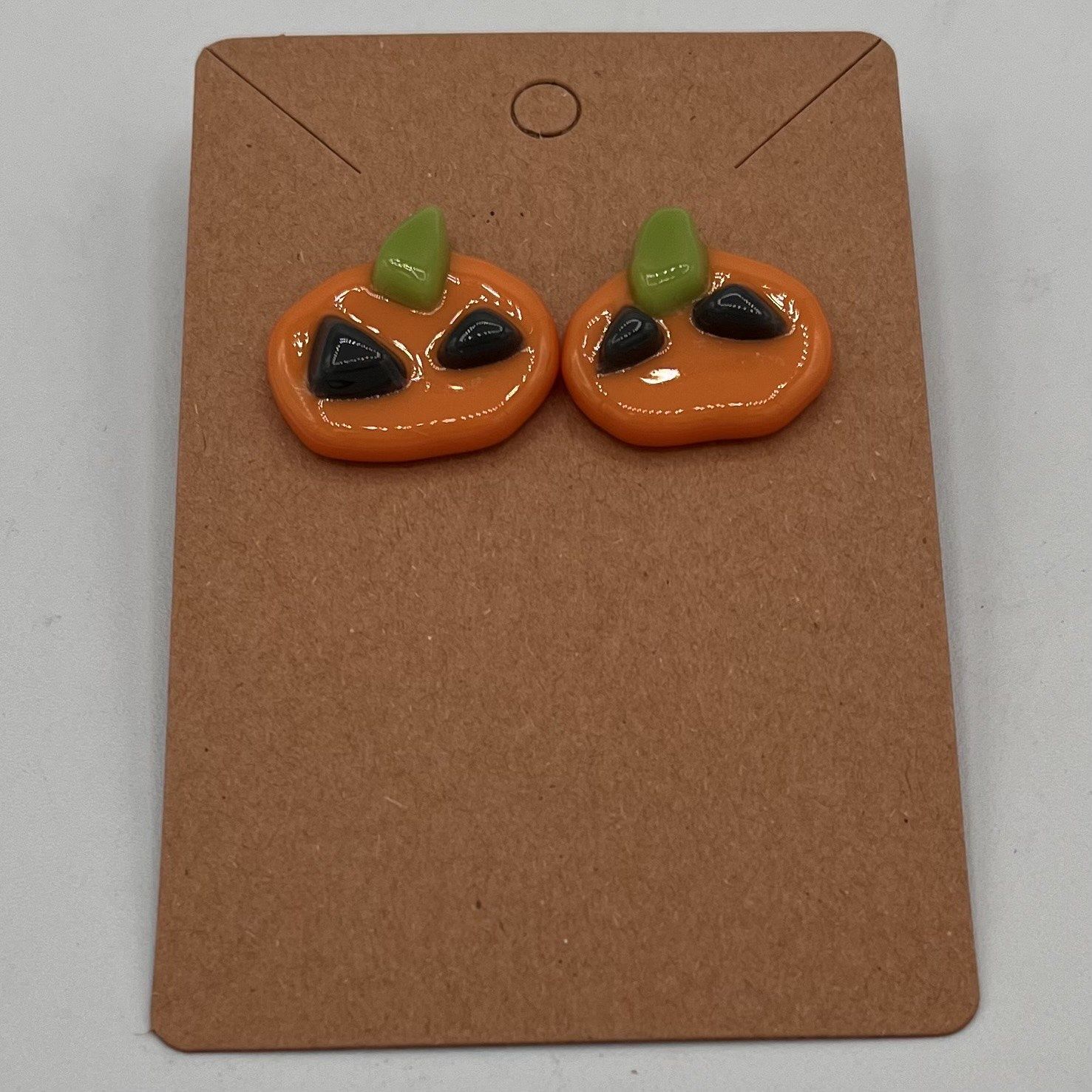 Kara Burgdorf, Fused Glass Earrings, Little Jack-O-Lanterns