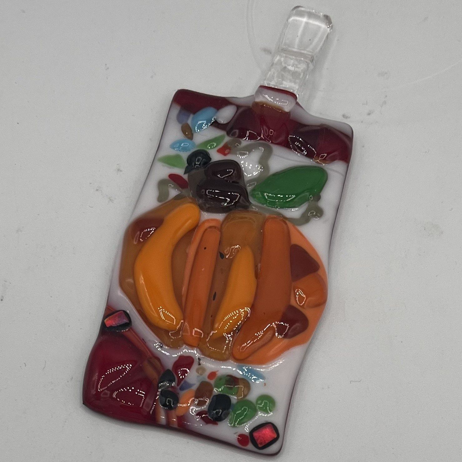 Katlin Moser, Fused Glass Suncatcher, Pumpkin