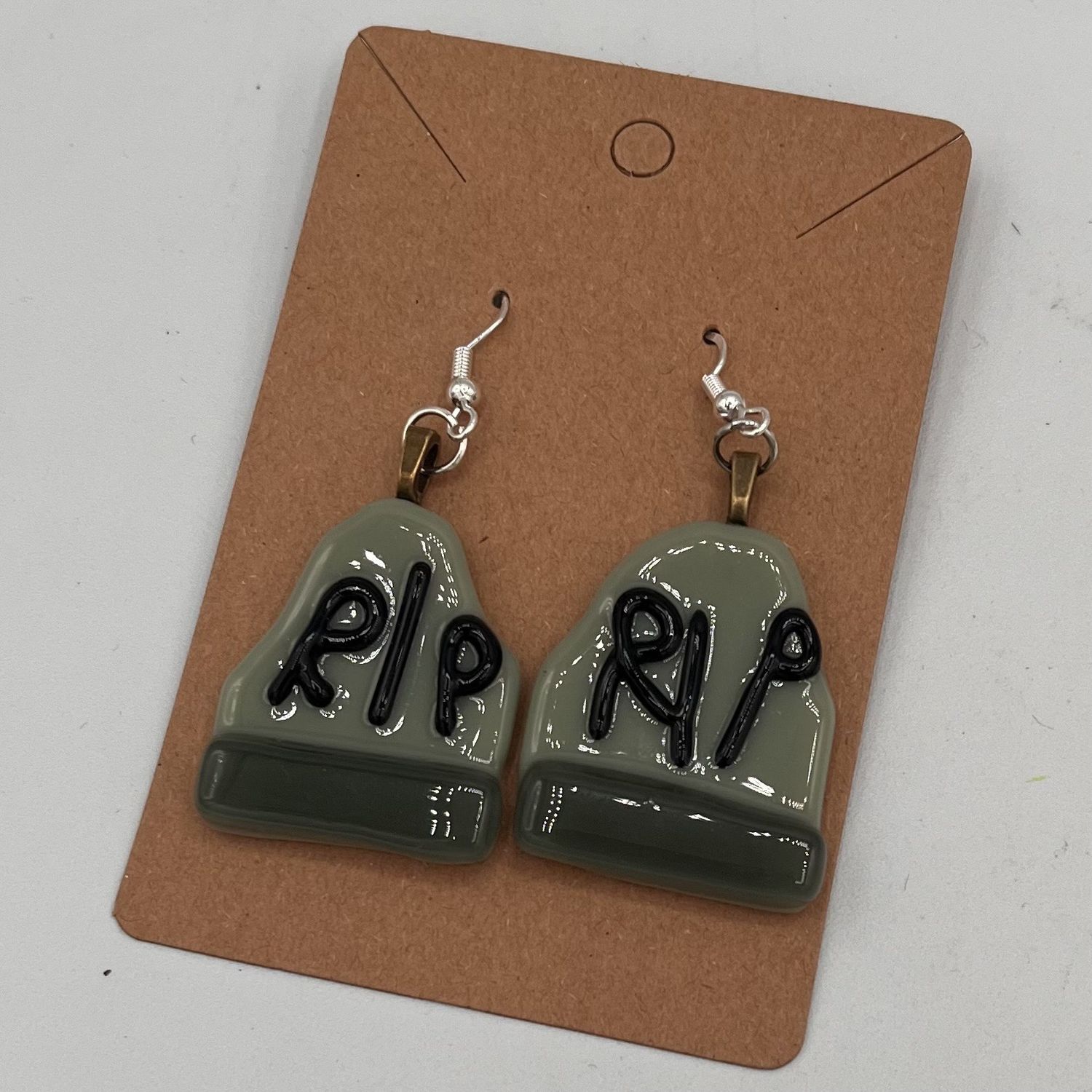 Tiffany Jameson, Fused Glass Earrings, Little Gravestones