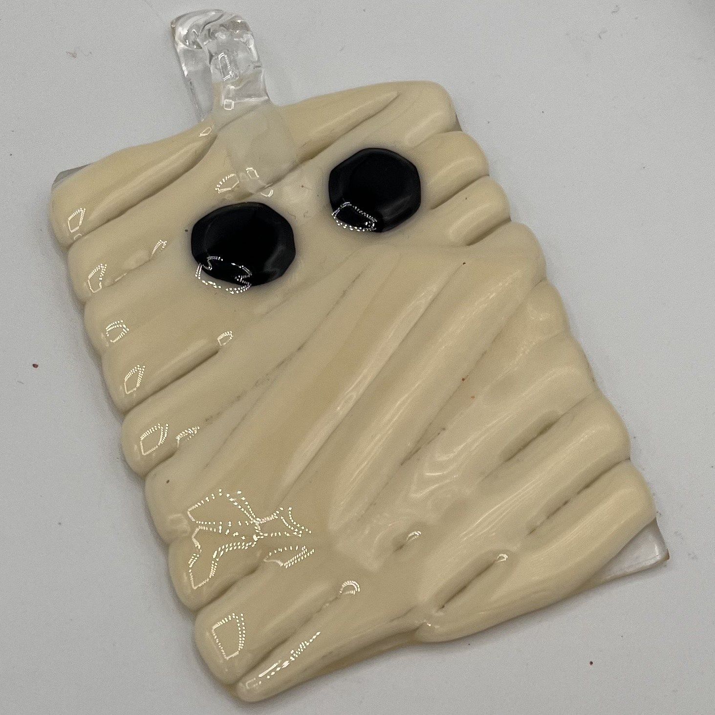 Meredith Bokeno, Fused Glass Suncatcher, Mummy Face