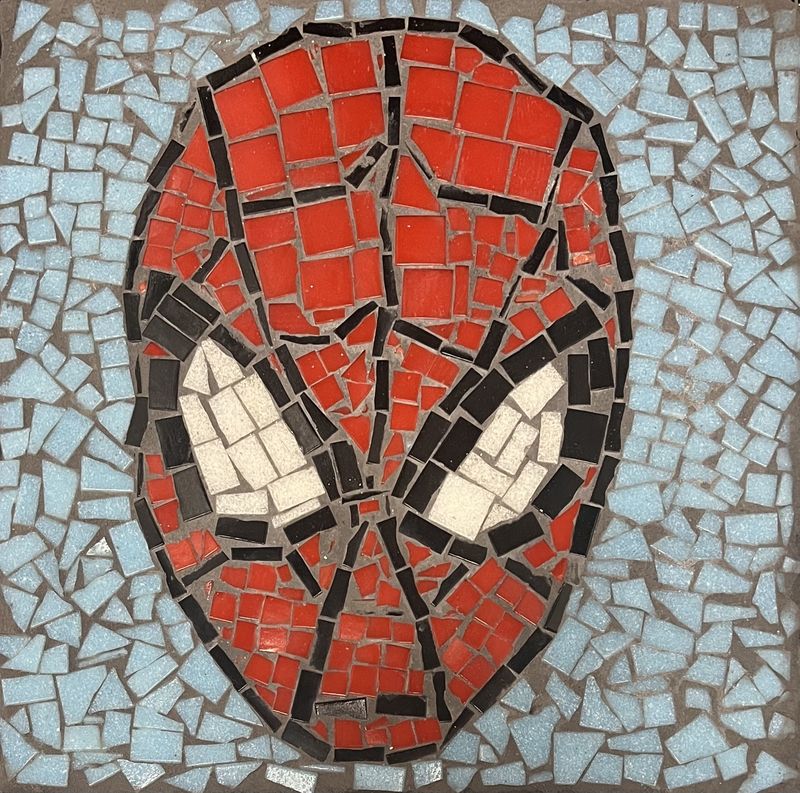 Studio, Mosaic Garden Stone, Spider Hero