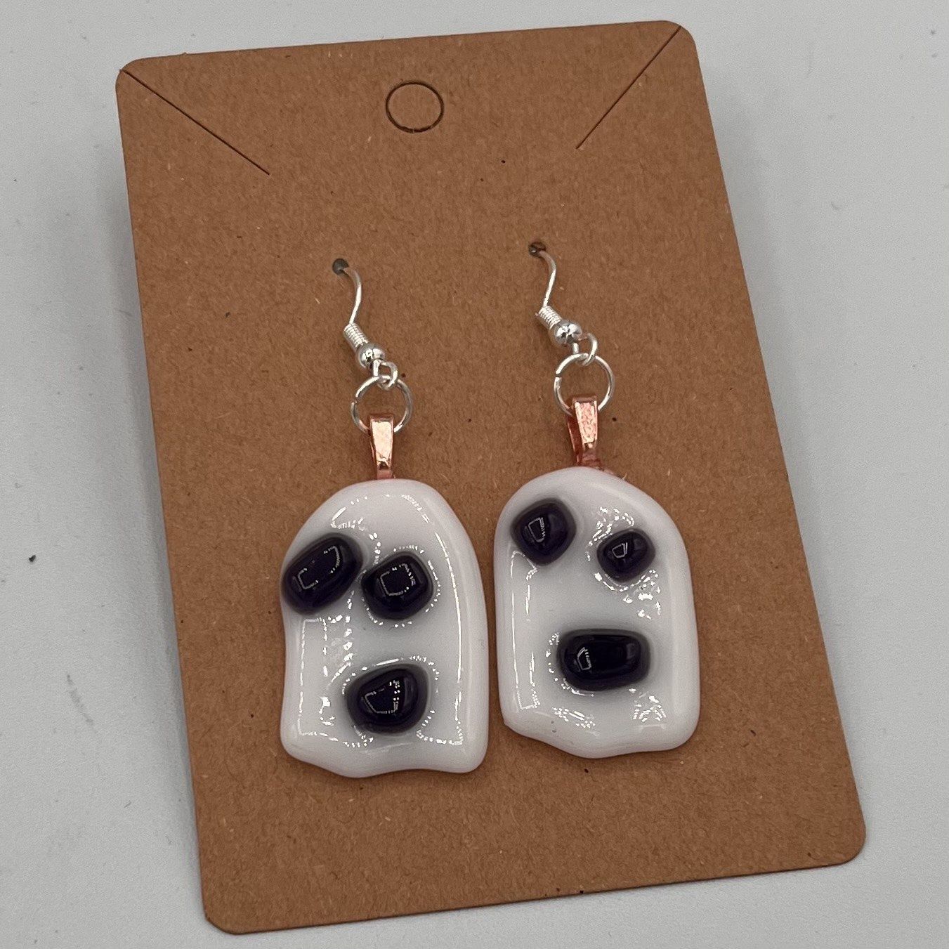 Megan Hill, Fused Glass Earrings, Little Ghosts