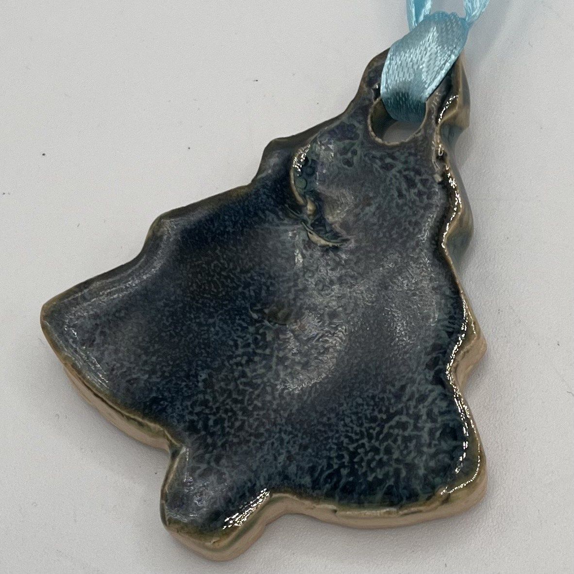Erin Betz, Ceramic Ornament, Dark Blue Tree