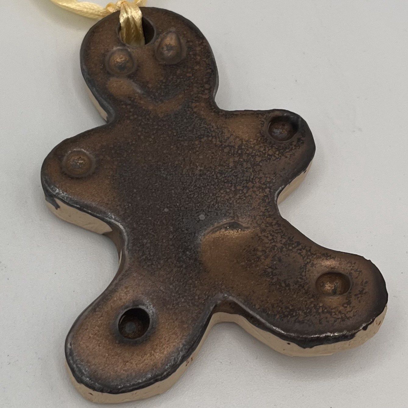 Erin Betz, Ceramic Ornament, Smiling Gingerbread Man