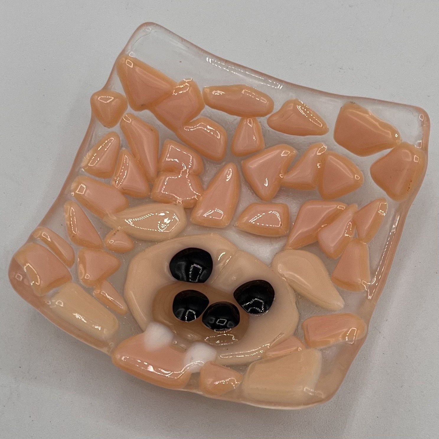Nathan Strother, Fused Glass Ring Dish, Vampire Piggy